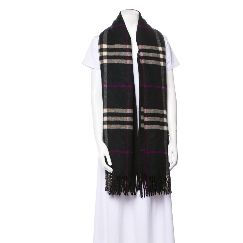 Burberry Merino Wool Exploded Check Pattern Scarf… - image 1